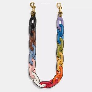 SOLD Coach Pride LGBTQAI+ Rainbow Leather Chain Strap
